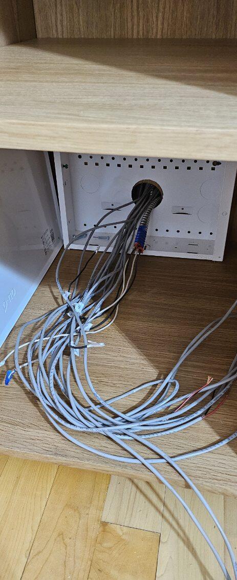 New electrical outlet installation in residential renovation